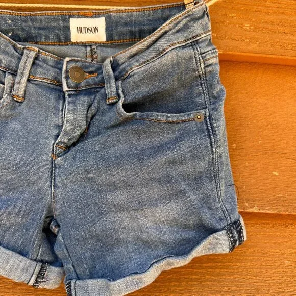 Hudson Girls Denim Cuffed Jean Shorts Size 12 Lightweight Casual Wear - Picture 5 of 9